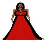 MP~RUFFLE RED/BK GOWN