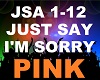 Pink -Just Say I'm Sorry