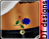 blue rose belly tattoo
