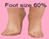 Foot size 60%