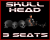 Skull Head 3 Seats Black