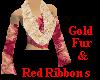 Gold Fur & Red Ribbon