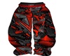 |L| Red Abstract Baggy