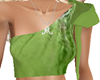 One Shoulder Green Top