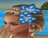 flowers in hair blue