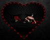 BLK/RED HEART WALL SEAT