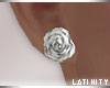 L* Silver Rose Earrings
