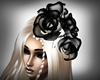 Black sheer Rose on Hair
