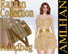 K Rattan Gold Handbag