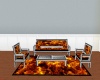 fire & chrome sofa set