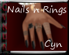 Black Nails n Rings