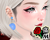 蝶 Pom Earring Blue