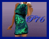 [P76] grn/blu mini dress