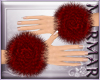 (M)Red Fur Bracelets L+R