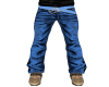 Blue  Pants With Belt