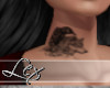 LEX neck tat. Wolf/raven