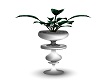 Vase Plant Silver n blk