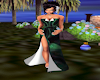 Dk Green/Wht Formal Gown