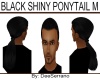 BLACK SHINY PONYTAIL M