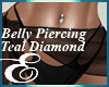 BELLY PIERCING TEAL SILV