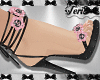 Black Pink Roses Heels