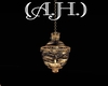 (A.H.)Gold Blk Rose Lamp