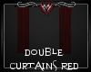 -A- Double Curtains Red