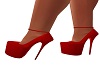 red metallic heels