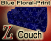 [Z]Blue Floral Couch