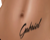 Gabriel belly tattoo