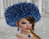 blue big fur hat