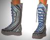 Blue pattern boots