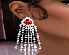 Red Gems Long Earrings