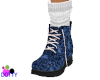 blue batik boots