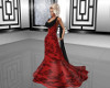 Red & Black Lace Gown