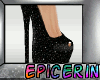 [E]*Glitter Black Heels*