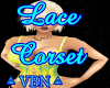 Lace corset green/yellow