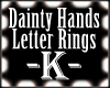 Silver Letter "K" Ring