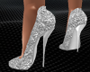 silver/white heels