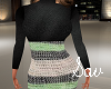 Sweater Dress-Blk/Green