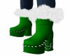 Gothic GREEN Fur Boots