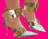 Silver Gold Belt Pumps D