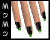 Green Glitter Tip Nails