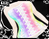 . rainbow plaid corset