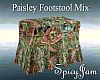 Paisley Footstool Mixed