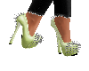 Lime Spiked Pumps