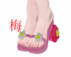 梅 flowers pink sandal