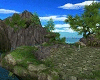 island waterfall