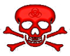 red biohazard skull