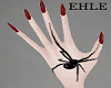Red Nails+ Spider Tattoo